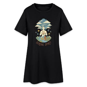 Serene Spirit - Mystical Nature Yoga - Women’s T-Shirt Dress - black - Front