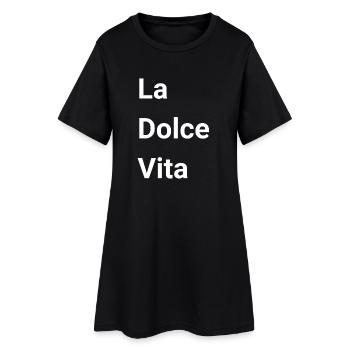 La Dolce Vita  - Frauen T-Shirt-Kleid - Schwarz - Vorne