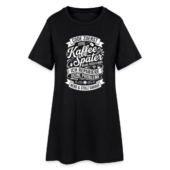 Code First Coffee Later - Women’s T-Shirt Dress - black - Front