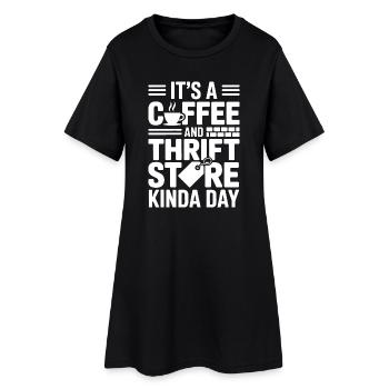 Journée du magasin d’occasion pour café - Robe T-shirt Femme - noir - Devant