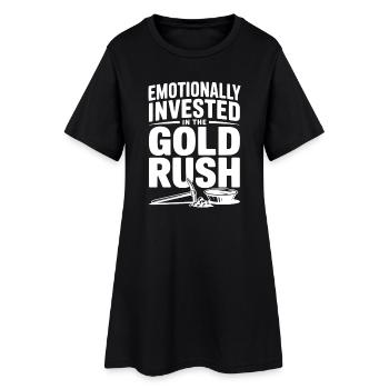 Investi émotionnellement dans la ruée vers l’or - Robe T-shirt Femme - noir - Devant