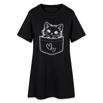 Le chaton sorti du sac - Robe T-shirt Femme - noir - Devant