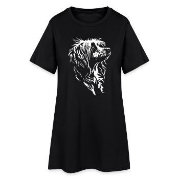 Chien à crête chinoise Silhouette Chiens Wilsigns - Robe T-shirt Femme - noir - Devant