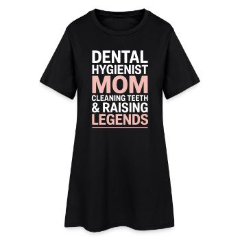 Dentalhygieniker-Mutter – Stolzes RDH-Muttergeschenk - Frauen T-Shirt-Kleid - Schwarz - Vorne