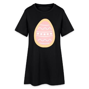 Biscuit Œuf de Pâques pastel - Robe T-shirt Femme - noir - Devant