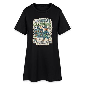 Ghost Cleaner Ghost Hunter Humor - Women’s T-Shirt Dress - black - Front
