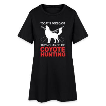 Chasseur de coyote - Robe T-shirt Femme - noir - Devant