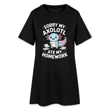Axolotl a mangé mes devoirs - Robe T-shirt Femme - noir - Devant
