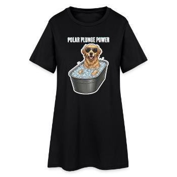 Eisbaden Hund Polar - Frauen T-Shirt-Kleid - Schwarz - Vorne