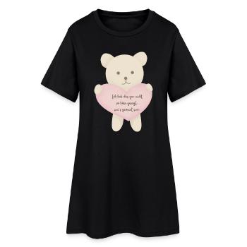 Gar nicht so böse gesagt – Sarkastischer Teddy - Frauen T-Shirt-Kleid - Schwarz - Vorne