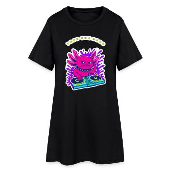 DJ Axlotl en colère - Design néon Drop the Bass - Robe T-shirt Femme - noir - Devant