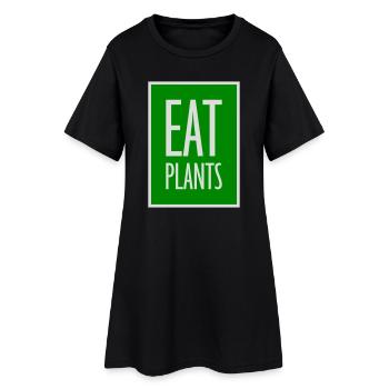 Sigle végétarien végan drôle de Eat Plants - Robe T-shirt Femme - noir - Devant