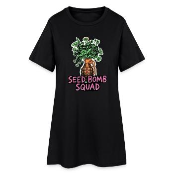 Seeds Planting Future - Frauen T-Shirt-Kleid - Schwarz - Vorne