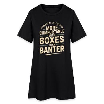 Plus à l’aise avec les boîtes que dans la plaisanterie - Robe T-shirt Femme - noir - Devant