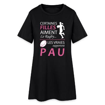 Certaines Filles Aiment Le Rugby Les Vraies Sup... - Robe T-shirt Femme - noir - Devant