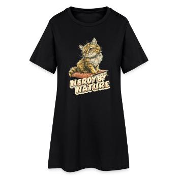 Nerd par nature Chat Rat de bibliothèque - Robe T-shirt Femme - noir - Devant