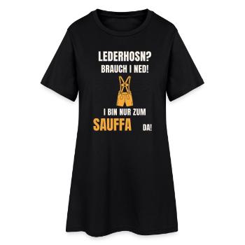 Lederhosn Brauch i ned - Sauffa Spruch Tracht - Frauen T-Shirt-Kleid - Schwarz - Vorne