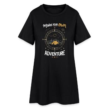 Berge – Erschaffe dein eigenes Abenteuer - Frauen T-Shirt-Kleid - Schwarz - Vorne
