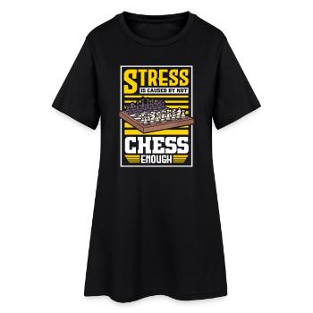 Échiquier des joueurs d’échecs - Robe T-shirt Femme - noir - Devant