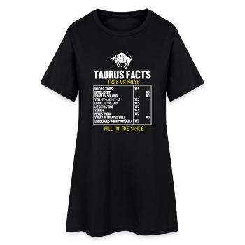 Signe du zodiaque Taureau - Robe T-shirt Femme - noir - Devant