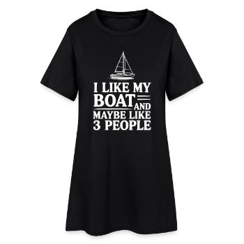 J’aime mon bateau et peut-être trois personnes - Robe T-shirt Femme - noir - Devant