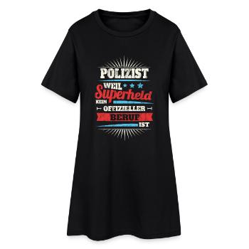 Polizist - Frauen T-Shirt-Kleid - Schwarz - Vorne