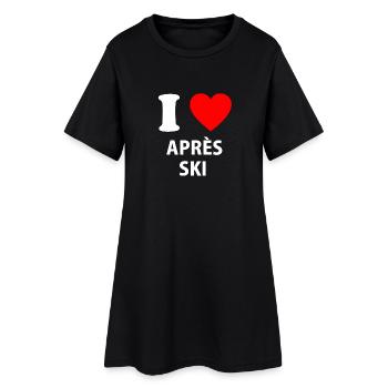Love Apres Ski Mountains Snow Ski Lift Shirt Gift - Women’s T-Shirt Dress - black - Front