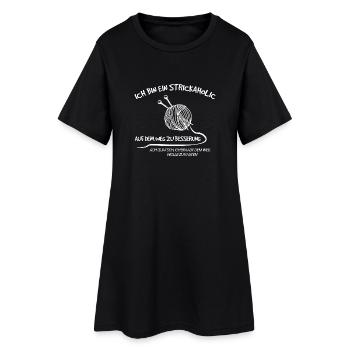 Stricken - Frauen T-Shirt-Kleid - Schwarz - Vorne