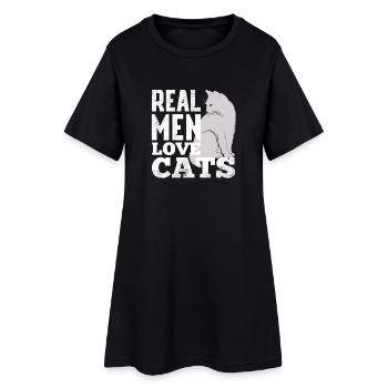 VRAIS HOMMES AIMENT CATS - Robe T-shirt Femme - noir - Devant