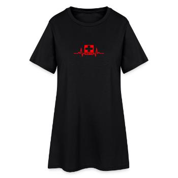 My heart beats for first aid ... - Women’s T-Shirt Dress - black - Front