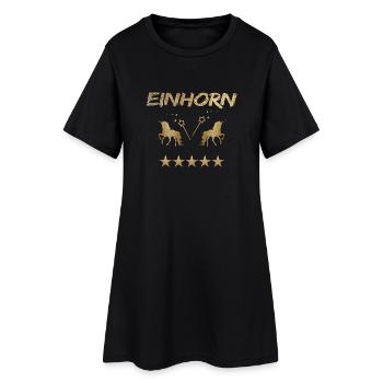 Einhorn Gold Geschenk - Frauen T-Shirt-Kleid - Schwarz - Vorne