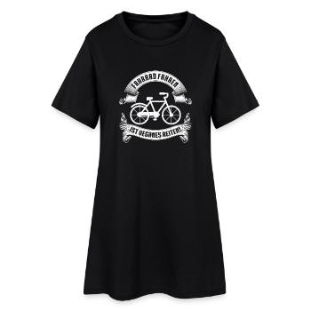 Fahrrad Fahren ist Veganes Reiten - Frauen T-Shirt-Kleid - Schwarz - Vorne