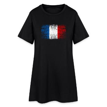 En France 002 dessins ronds - Robe T-shirt Femme - noir - Devant