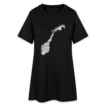Norwegen - Frauen T-Shirt-Kleid - Schwarz - Vorne