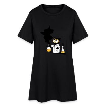 Dr rer nat Owl - Frauen T-Shirt-Kleid - Schwarz - Vorne