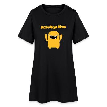Om nom nom nom - Robe T-shirt Femme - noir - Devant