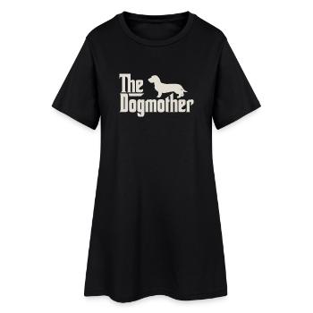 The Dogmother - Dachshund, Wire-haired Dachshund, Teckel - Women’s T-Shirt Dress - black - Front