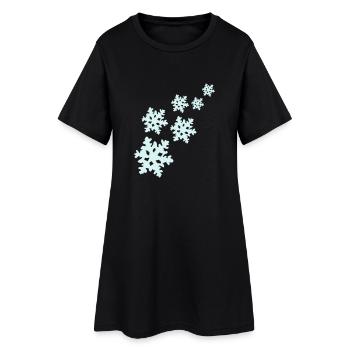 flocon de neige - Robe T-shirt Femme - noir - Devant