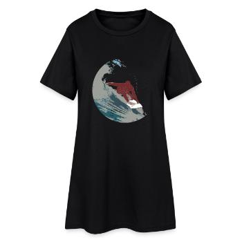 Surfer - Frauen T-Shirt-Kleid - Schwarz - Vorne