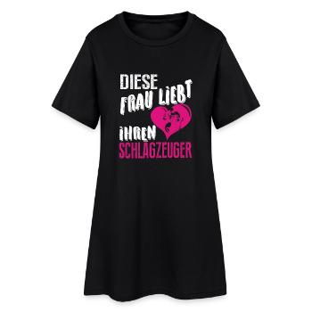 Diese Frau liebt ihren Schlagzeuger - Frauen T-Shirt-Kleid - Schwarz - Vorne
