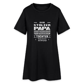 Ich bin Stolzer Papa - Frauen T-Shirt-Kleid - Schwarz - Vorne