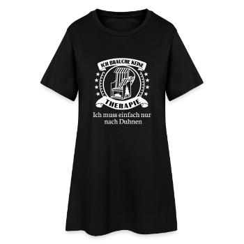 Cuxhaven Duhnen - Frauen T-Shirt-Kleid - Schwarz - Vorne
