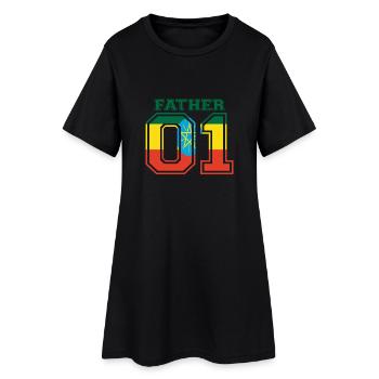 Father vater papa 01 queen Äthiopien - Frauen T-Shirt-Kleid - Schwarz - Vorne