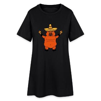 sombrero fête musique célébrer bande chapeau hoche - Robe T-shirt Femme - noir - Devant