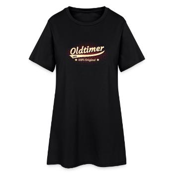 1970 - Frauen T-Shirt-Kleid - Schwarz - Vorne