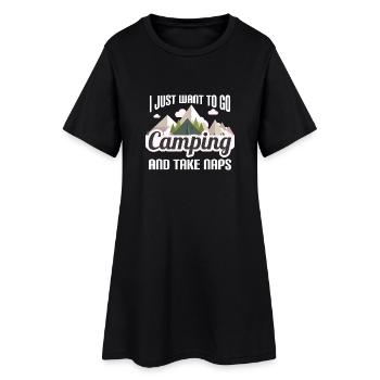 I Just Want To Go Camping And Take Naps - Robe T-shirt Femme - noir - Devant