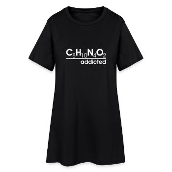 caféine accro - Robe T-shirt Femme - noir - Devant