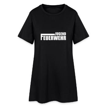 Feuerwehr - Frauen T-Shirt-Kleid - Schwarz - Vorne