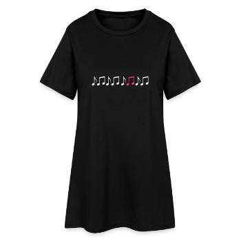 noten - Frauen T-Shirt-Kleid - Schwarz - Vorne