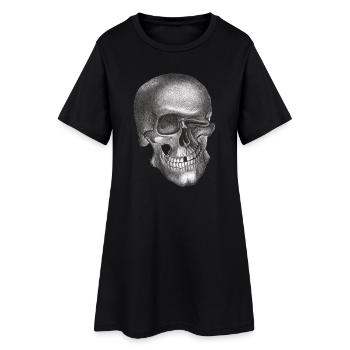 Zwinkernder Schädel - Totenkopf - Frauen T-Shirt-Kleid - Schwarz - Vorne